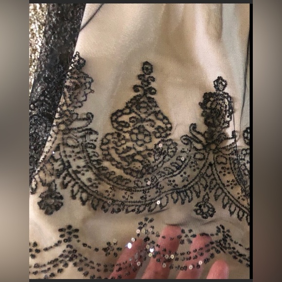 David's Bridal Mesh Beaded Prom Dress 12 Gorgeous Tulle Caviar Embellished Party - Picture 12 of 15